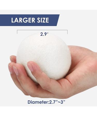 3 Pack XL Organic Wool Dryer Balls - 100% New Zealand Wool Fabric Softener - Reusable & Eco-Friendly - 1000 Loads - Wrinkle-Free Laundry - Baby Safe - White - Buy Online on GoSupps.com