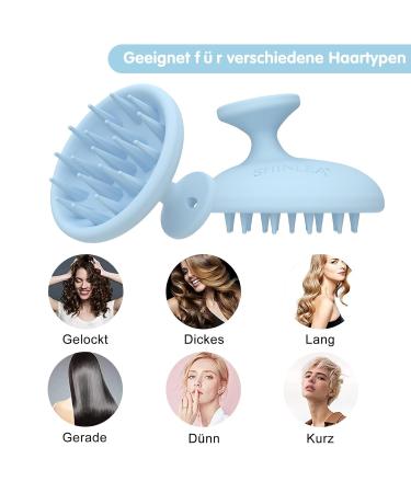 Shinlea Scalp Massage Brush - Soft Silicone Shampoo Brush for Hair Growth Dandruff Relief & Head Massage - Wet & Dry Use - Blue - Buy Online on GoSupps.com