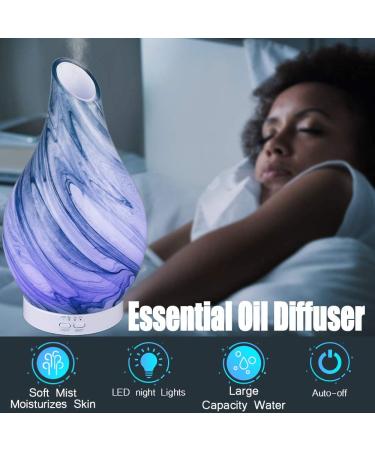 120ml Glass Aromatherapy Diffuser - Ultrasonic Mist Humidifier with Timer & Color Changing Lights - Blue - Buy Online on GoSupps.com
