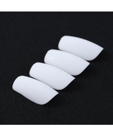 Handcess 24 Pieces Short White Ballerina Press on Nails - Matte False Nails for Women & Girls | Easy Stick-On Artificial Nails - Buy Online on GoSupps.com