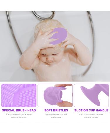 Sioppkik 3PCs Silicone Baby Bath Set & Adult Cleaning Brushes | Baby Shampoo Brush Face Scrubbing Peeling Tool | Ideal for Gentle Care - Buy Online on GoSupps.com