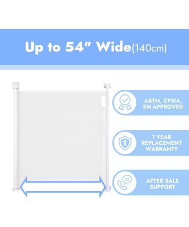 Papablic Retractable Baby Gate | Auto Lock Safety Gate for Baby & Pet | 34 Tall Extends to 54 Wide | Extra Wide Dog Gate for Indoor Outdoor Stairs | White - Buy Online on GoSupps.com