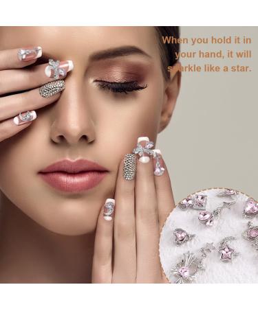 VBSJAH 24-Piece Pink Tassel Nail Jewelry - 3D Nail Art Charms & Rhinestone Gems for Women | Acrylic Nail Accessories & Decoration - Buy Online on GoSupps.com