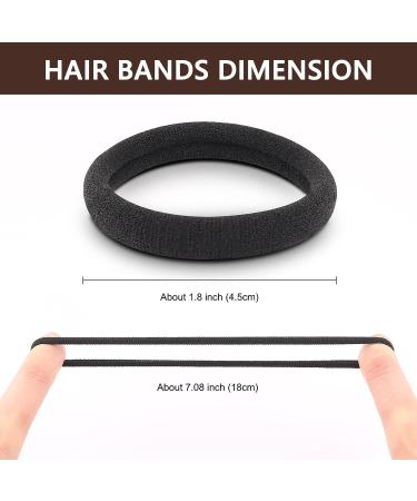 100 Pcs Black Seamless Hair Ties for Thick & Curly Hair - 1.77 Diameter Elastic Bands for Women - Buy Online on GoSupps.com