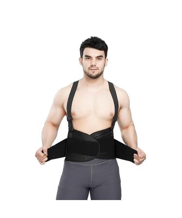 Adjustable Back Brace Lumbar Support Belt - Pain Relief & Posture Correction for Heavy Lifting | 2XL Black - Buy Online on GoSupps.com
