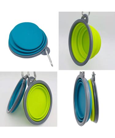 2-Pack Foldable Travel Dog Bowls with Carabiners - Safe Spout Design for Pets - 350ml Water & Food Bowl for Cats & Dogs - Buy Online on GoSupps.com