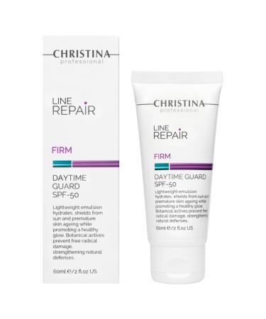 Christina Line Repair Firm Daytime Guard SPF 50 - Lightweight Emulsion Facial Sunscreen with Botanical Actives - Face Sunscreen with UV Sun Filters Hyaluronic & Resveratrol
