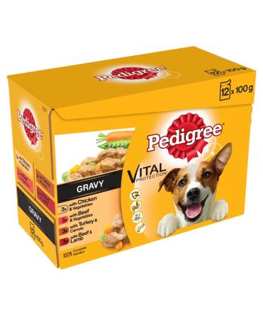 PET-97515 Pedigree Pouch in Gravy Real Meals 12 x 100g (100g) Vegetable 100 g (Pack of 12)