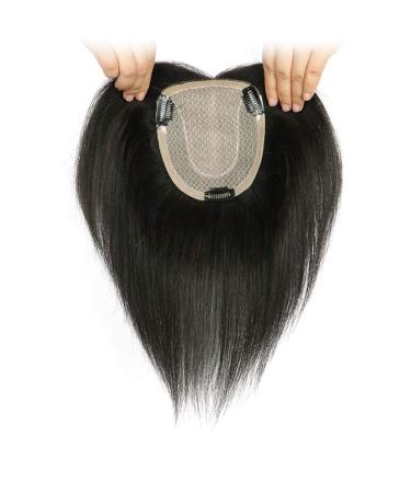 Hand Tied Human Hair Toppers for Women 4.7" x 5.5" Clip in