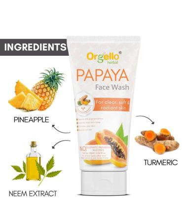 Papaya Face Wash for Clear & Radiant Skin | Deep Cleanse Tan Reducer for Men & Women | Paraben Sulphate & Silicon Free - 60ml - Buy Online on GoSupps.com