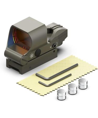 Feyachi Reflex Sight with Multiple Reticle System - Red Dot Sight with Picatinny Rail Mount for Absolute Co-Witness in Nickel Finish - Buy Online on GoSupps.com