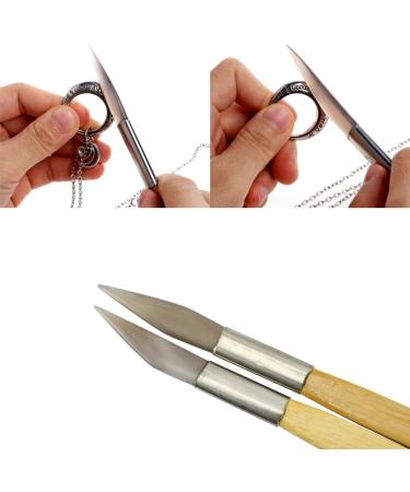 ZRM&E 2pcs Agate Knife Set with Bamboo Handle for Jewelry Maintenance and Polishing - Buy Online on GoSupps.com