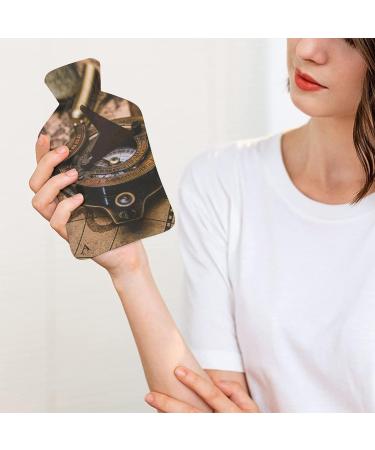 Retro Compass Hot Water Bottle with Plush Cover - Ideal Bed Warmer for Adults & Kids | 26.5x15.3cm | International Shipping - Buy Online on GoSupps.com