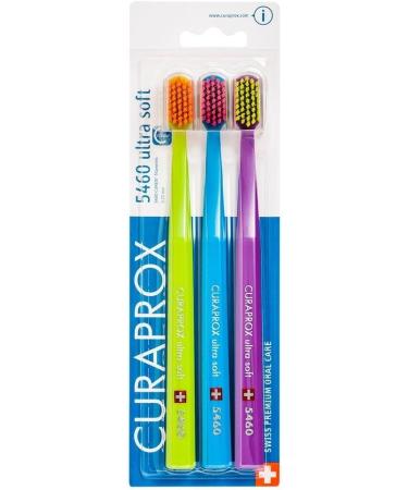 Curaprox CS5460PACK Ultra Soft Manual Toothbrush - 3 Assorted Colors Gentle Brushing for Sensitive Teeth - Shop Internationally - Buy Online on GoSupps.com