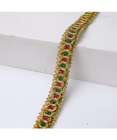 Gold Lace Trim Ribbon 18 Yards - Metallic Edge Scroll Braid for Sewing, Cakes, Bags & Purses - Buy Online on GoSupps.com