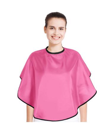 Short Makeup Cape for Women Men Mini Makeup Bib Haircut Cape for Makeup Artist Shampoo Beauty Salon Artist Styling (Pink)