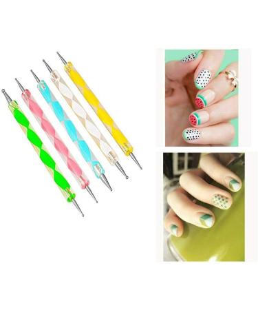 5PCS Nail Art Dotting Brush Pen Set for Painting and Design - Multicolour - Buy Online on GoSupps.com