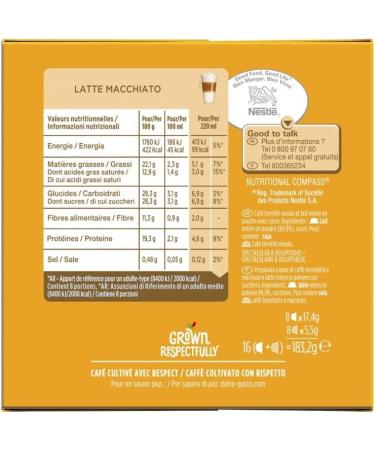  G n rique DOLCE GUSTO - Latte Macchiato Capsules 183g - Gourmet coffee ready in moments - Velvety flavor and creamy foam - Ideal for a quality sweet break. - Pack of 3 - Buy Online on GoSupps.com