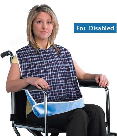 NETUME Waterproof Adult Bibs - Large Washable Mealtime Bib for Men, Women, and Elderly - Clothing Protector for Disabled - Buy Online on GoSupps.com