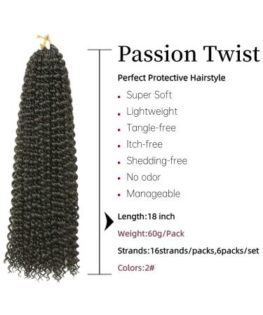Buy 6 Packs 18 Inch Passion Twist Hair - Faux Locs Crochet Hair Extensions | Yddm Synthetic Hair Braids - Economy Pack 2# - Buy Online on GoSupps.com