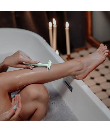 Kinghood Double Edge Safety Razor Set with Stand - Mint Green (10 Blades) | For Men and Women - Buy Online on GoSupps.com