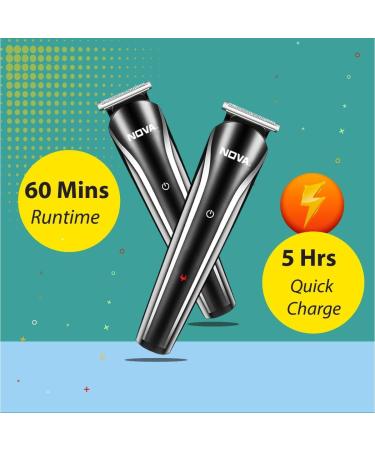 Buy NO.VA N.G 1145/05 Trimmer - 60 Min Runtime 9 Length Settings (Black Silver) | Best International Shipping | Premium Grooming Tool - Buy Online on GoSupps.com