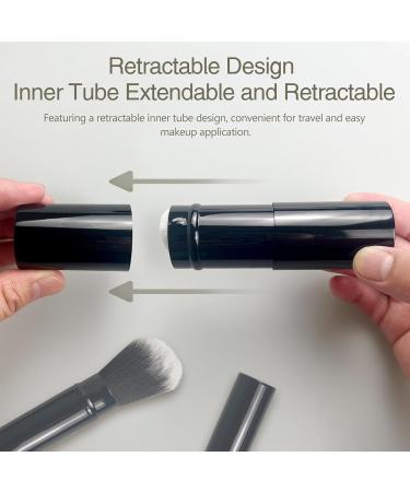 Retractable Kabuki Makeup Brush - Angled Travel Powder Blush Brush with Cover for Makeup Applications | International Shipping Available - Buy Online on GoSupps.com