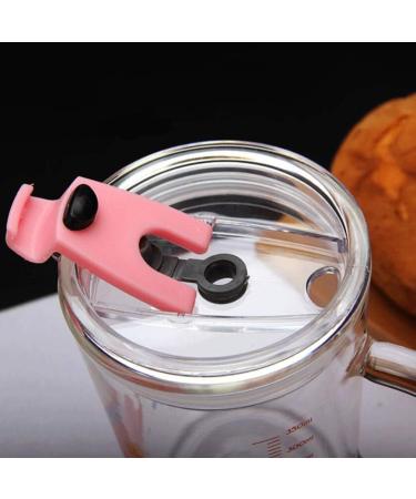 DOITOOL Glass Tumbler with Handle and Clear Lid of Scale and Straw Kids Cups Toddler cups with Straws (Pink Rabbit) Color 2 - Buy Online on GoSupps.com