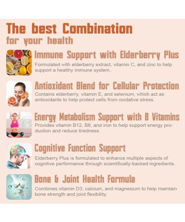 Health Dose Elderberry Plus Capsules Immune Support Supplement with Vitamins C D3 Zinc Selenium & 11 Ingredients for Year-Round Wellness 120 Veggie Capsules 2-Month Supply - Buy Online on GoSupps.com