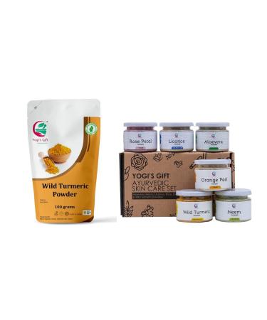 Multi Pack | Wild Turmeric Powder + Ayurvedic Skin Care Sampler for Skin Care Bundle