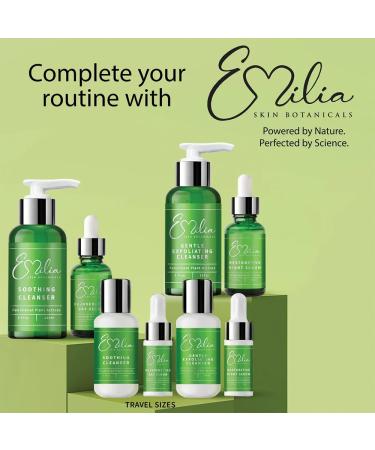 Emilia Skin Botanicals Restorative Night Serum 1 fl oz | Bakuchiol Vitamin C Hyaluronic Acid | Anti-Aging Hydrating Brightening Treatment for Wrinkles & Uneven Skin - Buy Online on GoSupps.com
