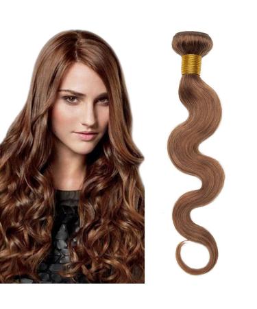 SEGO Brazilian Human Hair Bundles Body Wave Weave Virgin Extensions 100% Unprocessed Brazilian Light Brown 16"-1 Bundle