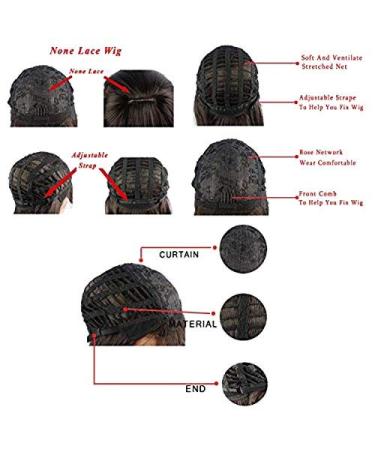 BGHJUE 26-inch Ombre Heat Resistant Wig for Women - Long Straight Pink Brown Hair - Buy Online on GoSupps.com