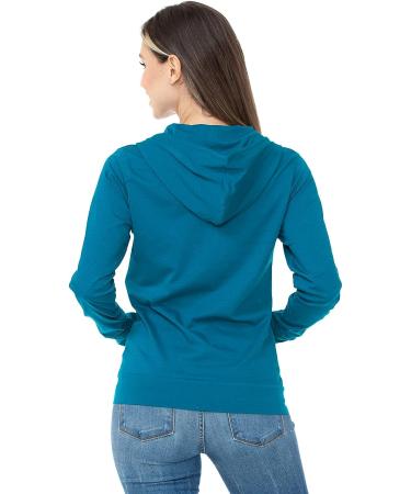AH JOEAH Women's Hoodie Jacket - Teal Large | Full Zip Up Slim Fit Activewear Sweatshirt - Buy Online on GoSupps.com