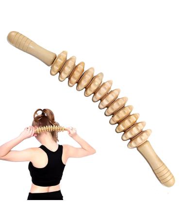 Massage roller wood massage roller with handle fascia roll wood fascia rod wood curved wooden massage roller anti -cellulite massage device for muscle relaxation body shape gua Sha massage