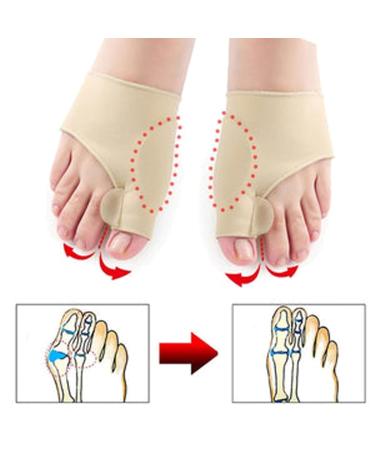 Smilamo Premium Bunion Corrector Sock | Comfortable Orthopedic Big Toe Straightener Brace for Women - 2 PCs Black & Skin - Buy Online on GoSupps.com