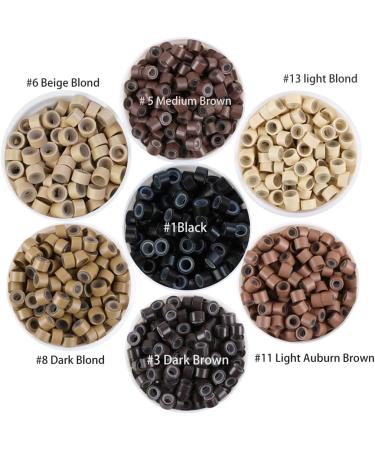 500pcs 4.5mm Silicone Lined Nano Beads for Hair Extensions - Beige Blond #6 - Buy Online on GoSupps.com