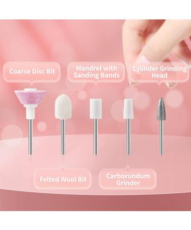 Keilend Electric Nail Drills USB Rechargeable Nail Files with 12000 RPM Portable Manicure Pedicure Kits with Portable Manicure Pedicure with 5 Drill Bits for Nail Salon & Home DIY - Buy Online on GoSupps.com