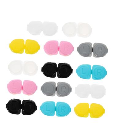 Homsfou 14th Double glasses case mini contact lens container Cleaning kit mirror film Seachable container for eye lenses form eye lens containers bracket duplex box container travel