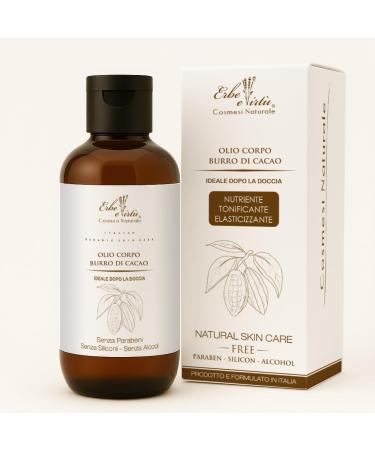 Erbe e Virt Body Oil 200 ml Massage Firming Toning Elastic Nutritious Moisturizing Natural Product 100% Made in Italy (Chocolate)