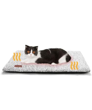 Self Warming Cat Bed Self Heating Cat Dog Mat Extra Warm Thermal Pet Pad for Indoor Outdoor Pets with Removable Cover Non-Slip Bottom Washable Small 24 x 18 inch