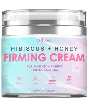 Hibiscus and Honey Firming Cream, Neck Firming Cream, Skin Tightening Cream, Skin Firming and Tightening Lotion for Face and Body, Anti-Wrinkle Cream for Lifting, Firming, Tightening Skin, With Hibiscus Extract, Honey and
