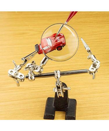 Magnifier Adjustable Magnifier Loupe Third Hand Magnifying Glass with Stand Hands Free with Auxiliary Clips and Soldering Iron Stand for Repairing/inspecting Micro Objects - Buy Online on GoSupps.com