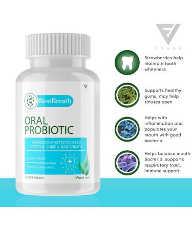 Best Breath Oral Probiotic Mints for Bad Breath - Dental Probiotics for Teeth, Gums, and Halitosis - Mannitol Chewables for Kids and Adults (30 Tablets) - Buy Online on GoSupps.com
