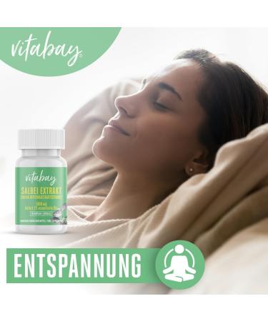 Vitabay Sage 1900 mg - 90 Vegan Sage Capsules | High Dose Salvia Officinalis Leaf Extract with 2% Essential Oils - Optimize Your Health - Buy Online on GoSupps.com
