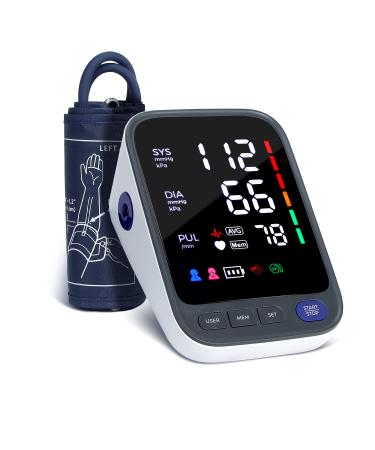 Blood Pressure Machine, Automatic Digital Blood Pressure Monitor with Uppre Arm Adjustable Large Cuff 8.7-16.5", 2 User 240 Memory, LED Backlit Display BP Monitors for Home Use