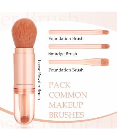 4 in 1 Travel Makeup Brushes Set Portable Retractable Travel Makeup Brushes Foundation Blush Powder Eye Shadow Concealer Brush for Women Makeup Brush Cruelty-Free - Buy Online on GoSupps.com