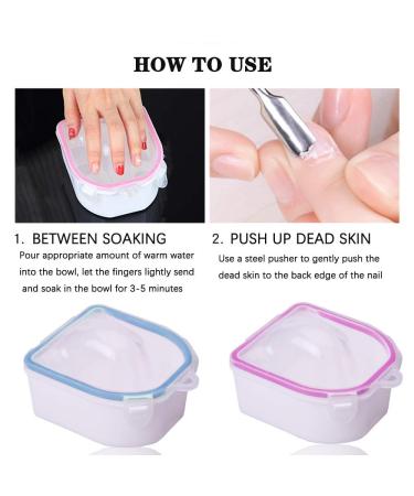 Manicure Spa Tool Set - Nail Soaking Bowl with Triangle Cuticle Peeler & Stainless Steel Pusher (Pink) - Buy Online on GoSupps.com