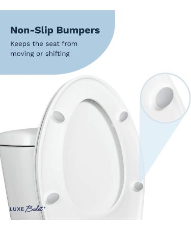 LUXE Bidet Luxe TS1008E Elongated Toilet Seat - Slow Close, Quick Release Hinges, Non-Slip Bumpers (White) - Buy Online on GoSupps.com