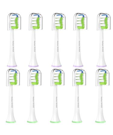 Toothbrush Replacement Heads for Philips Sonicare Electric Replacement Toothbrush Head Compatible with Phillips Sonic Care Snap on Brush 10 Pack
